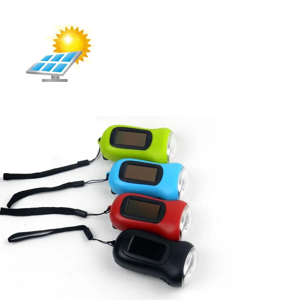 Lampe de Poche LED Dynamo & Solaire