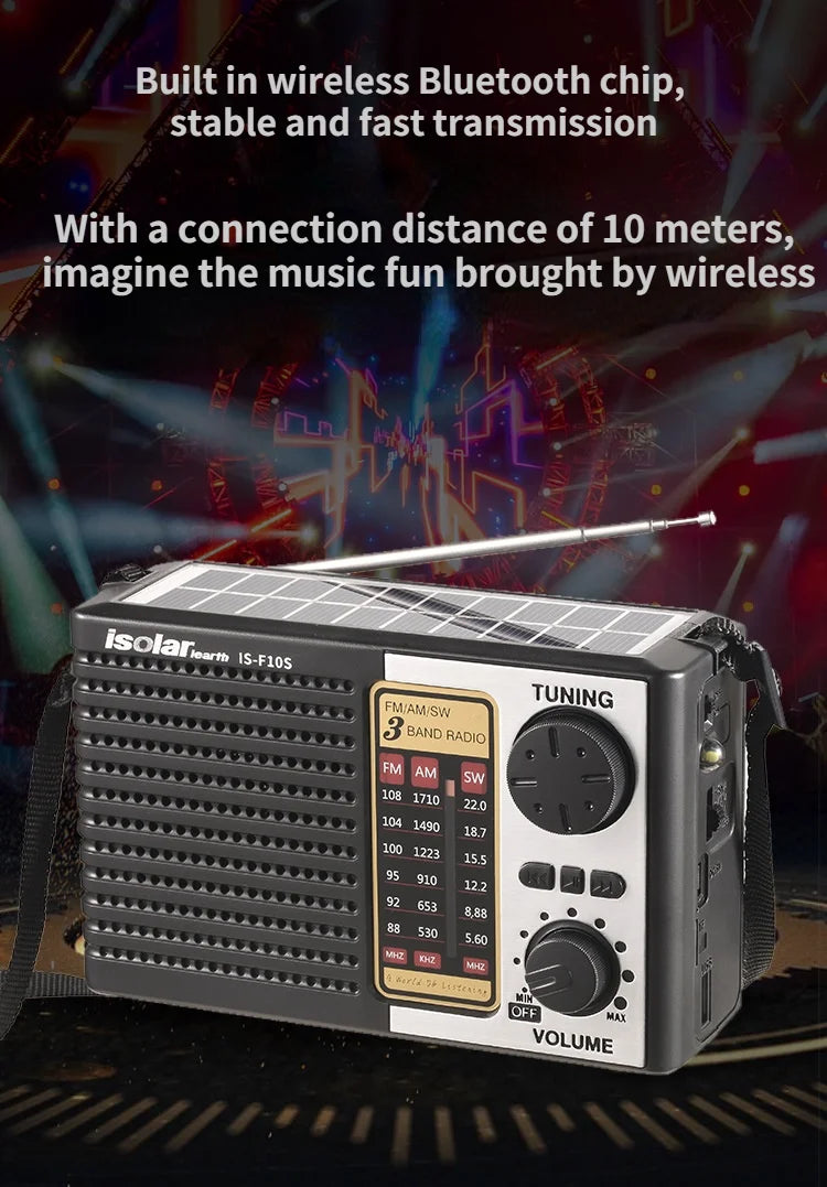 Radio d’Urgence 3-en-1 à énergie solaire