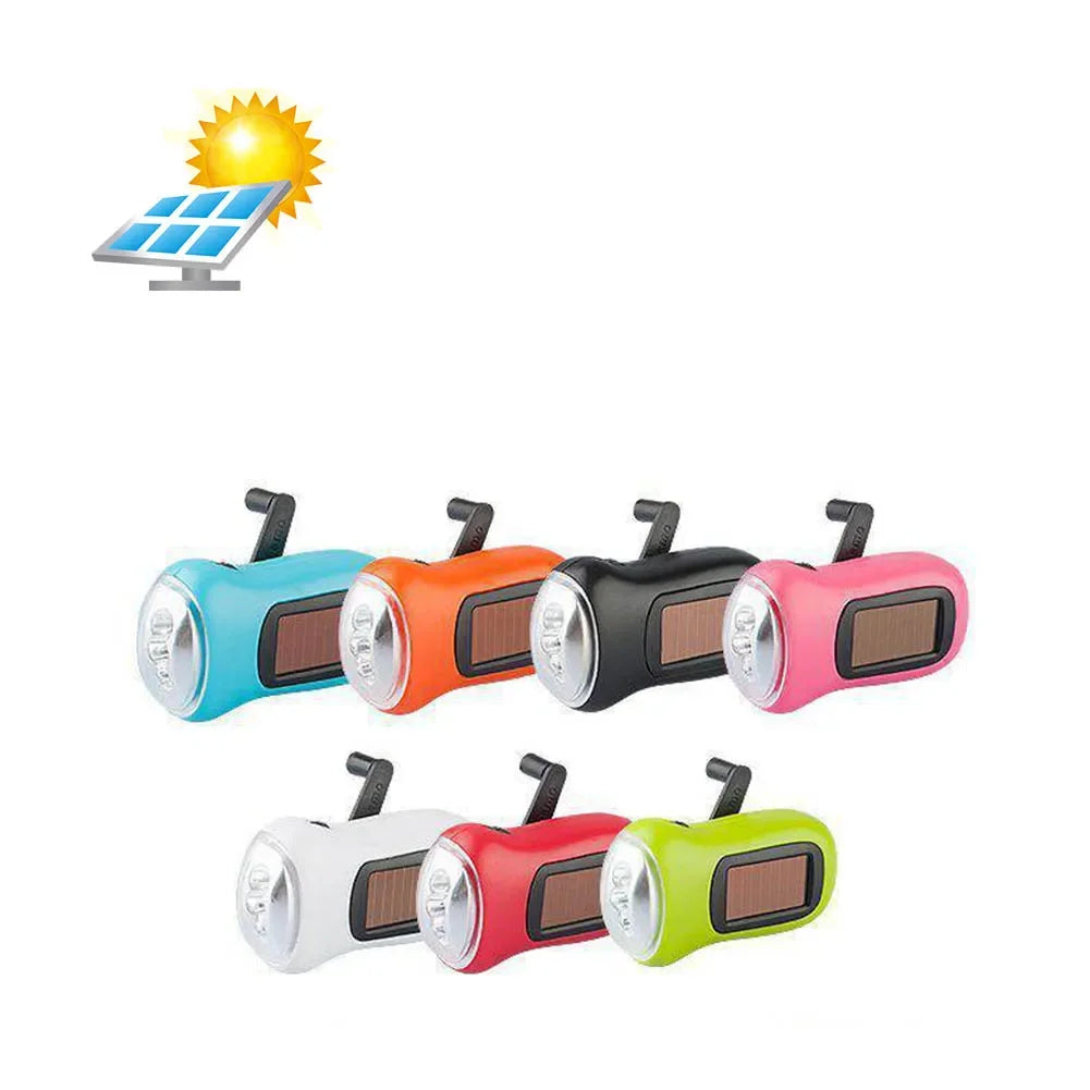 Lampe de Poche LED Dynamo & Solaire