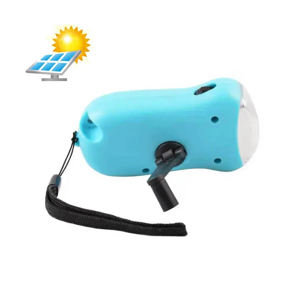Lampe de Poche LED Dynamo & Solaire