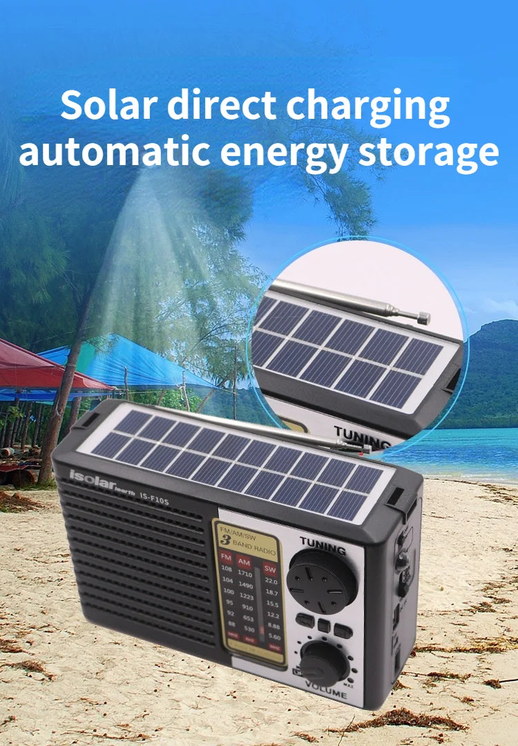 Radio d’Urgence 3-en-1 à énergie solaire