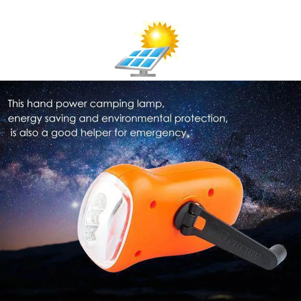 Lampe de Poche LED Dynamo & Solaire