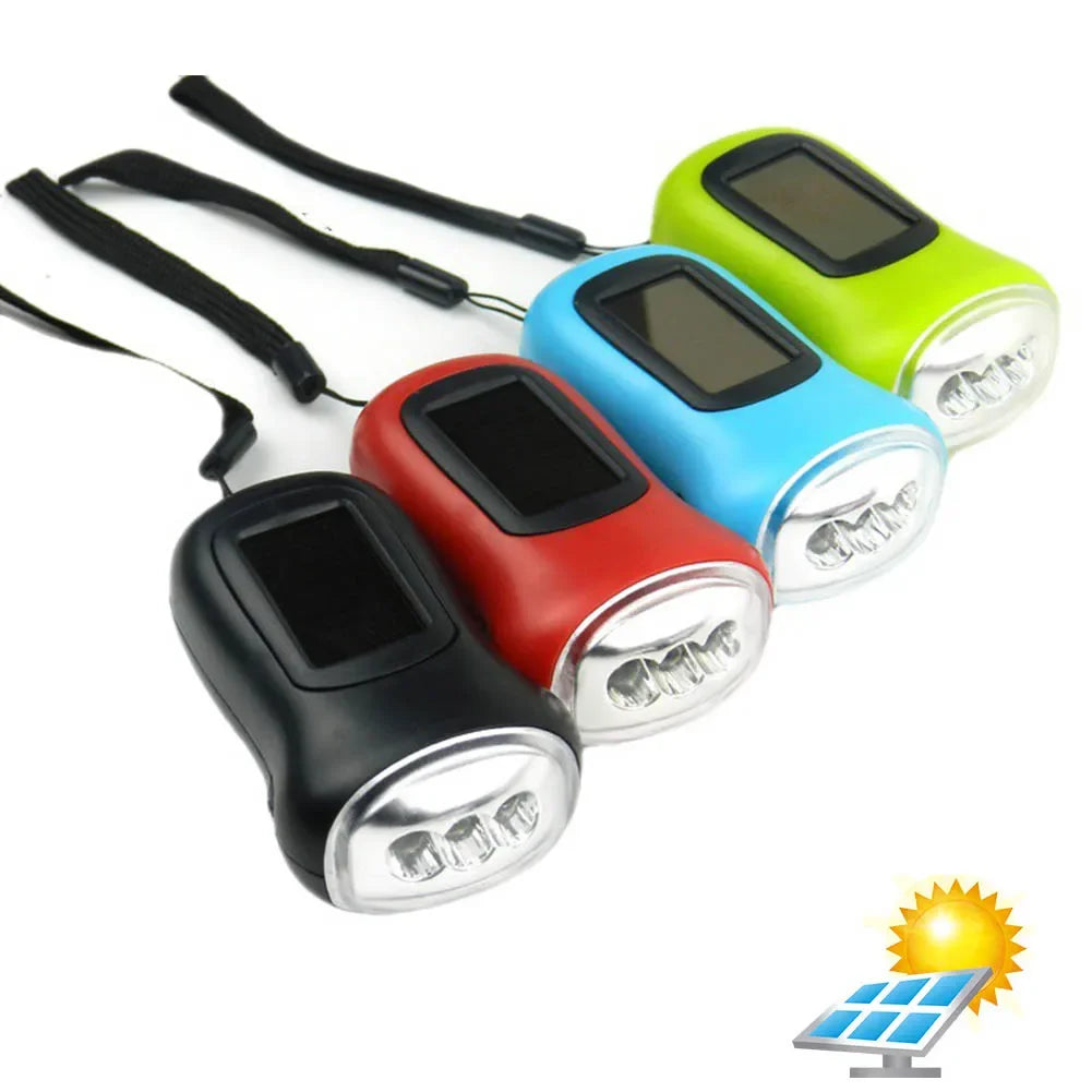 Lampe de Poche LED Dynamo & Solaire