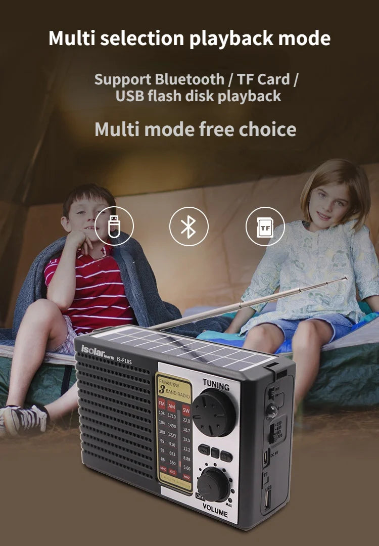 Radio d’Urgence 3-en-1 à énergie solaire