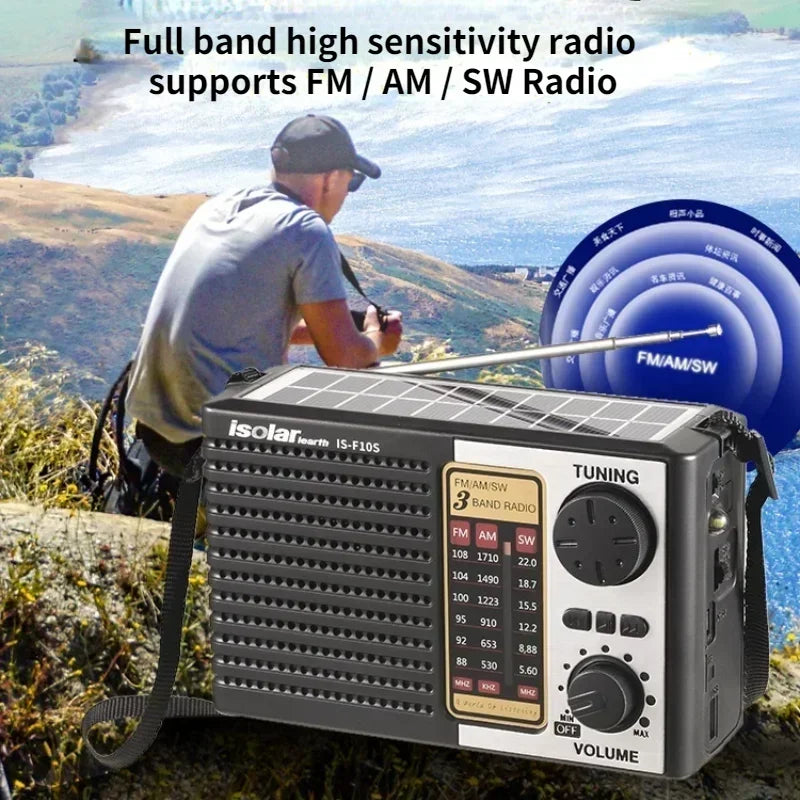 Radio d’Urgence 3-en-1 à énergie solaire