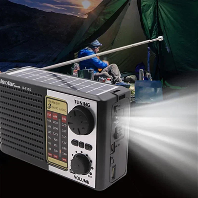 Radio d’Urgence 3-en-1 à énergie solaire