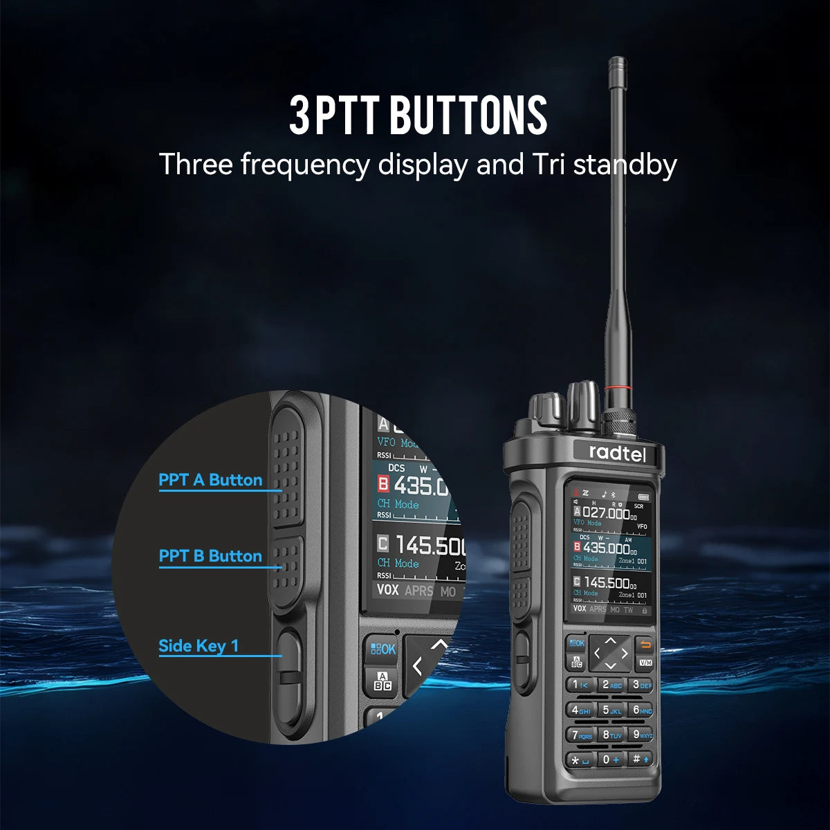 Radtel RT-950 PRO talkie-walkie AM/FM/CB/LSB/USB/CW récepteur avec GPS APRS 10W