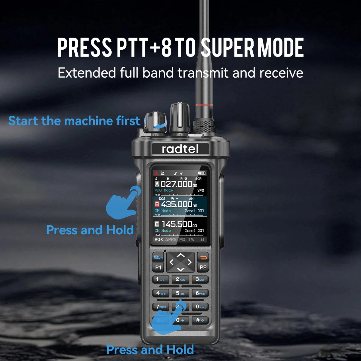 Radtel RT-950 PRO talkie-walkie AM/FM/CB/LSB/USB/CW récepteur avec GPS APRS 10W
