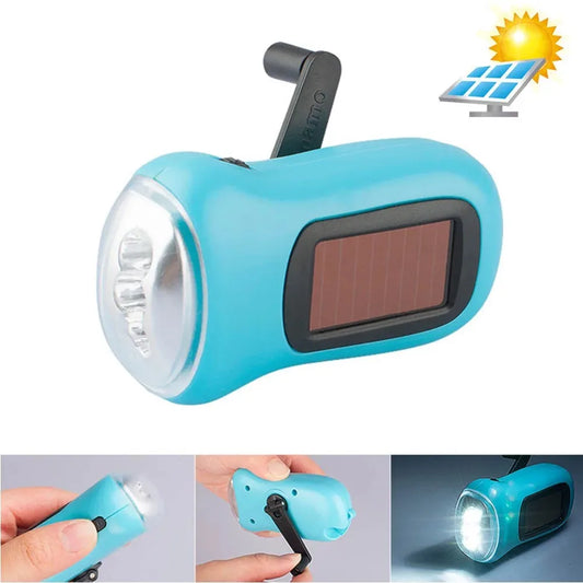 Lampe de Poche LED Dynamo & Solaire
