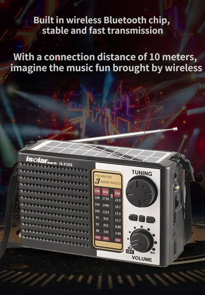 Radio d’Urgence 3-en-1 à énergie solaire
