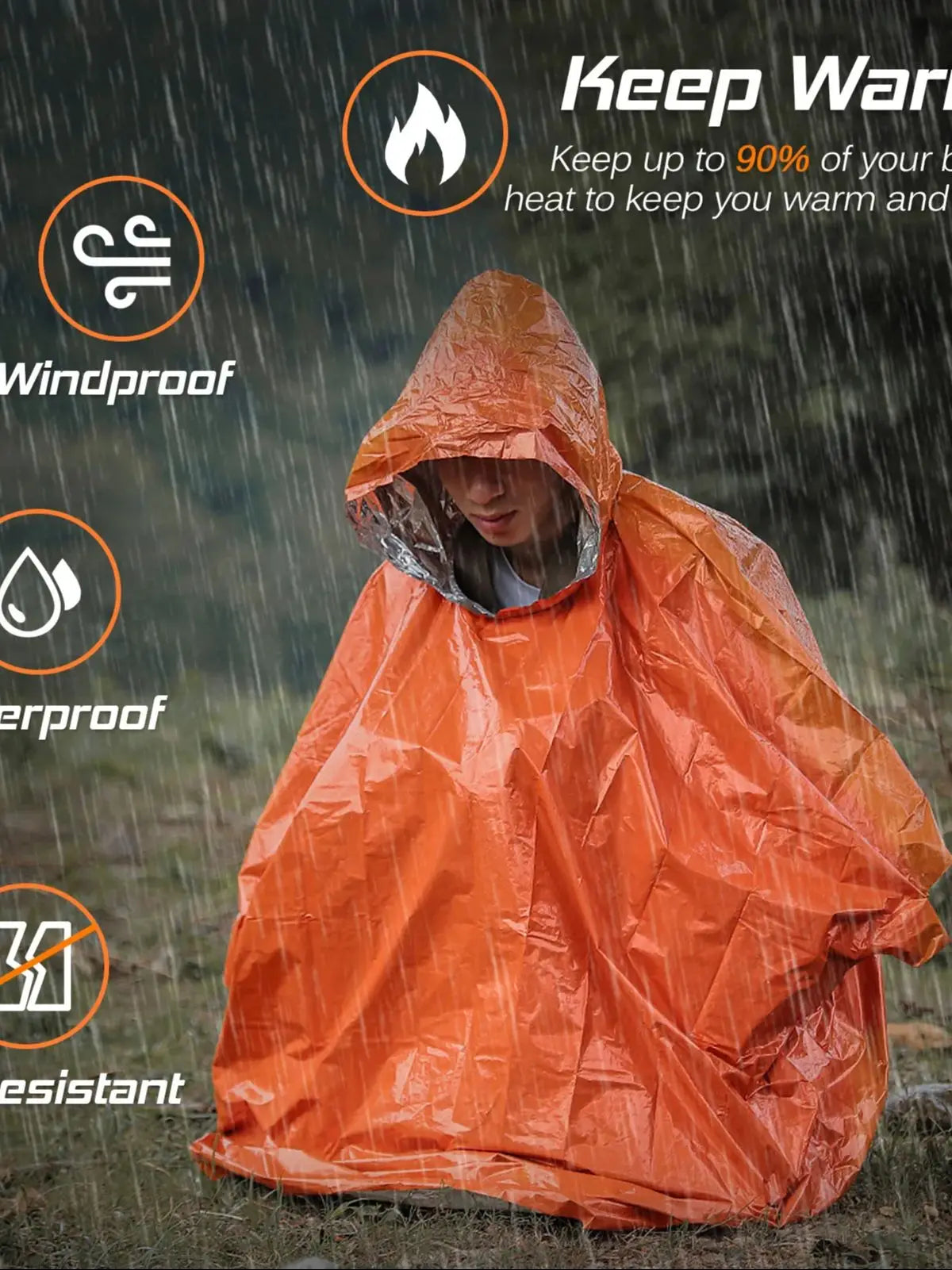 Poncho de Survie d’Urgence 2-en-1