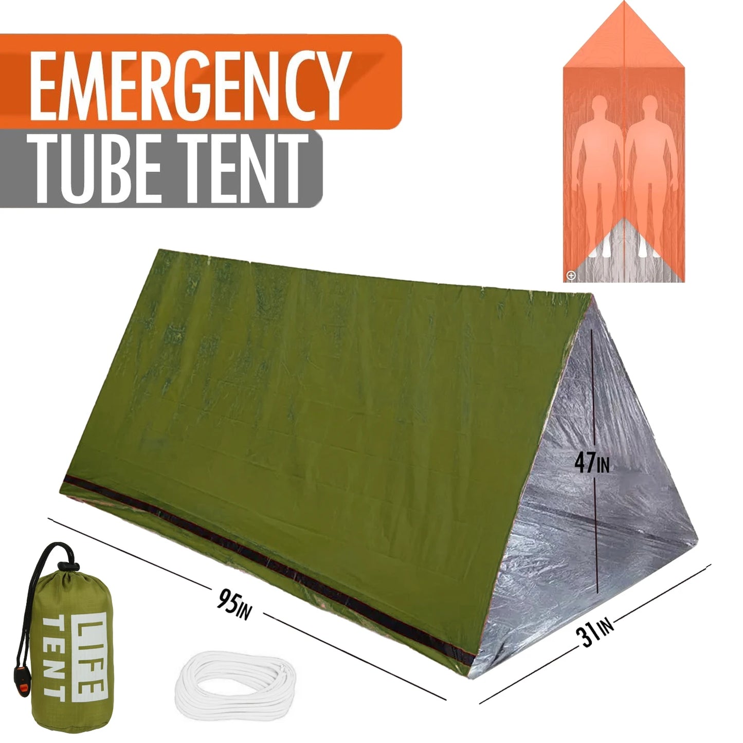 Tente de survie d’urgence 2 personnes