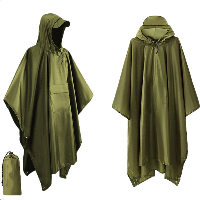 Poncho Militaire Imperméable 3 en 1 - Multifonction & Résistant