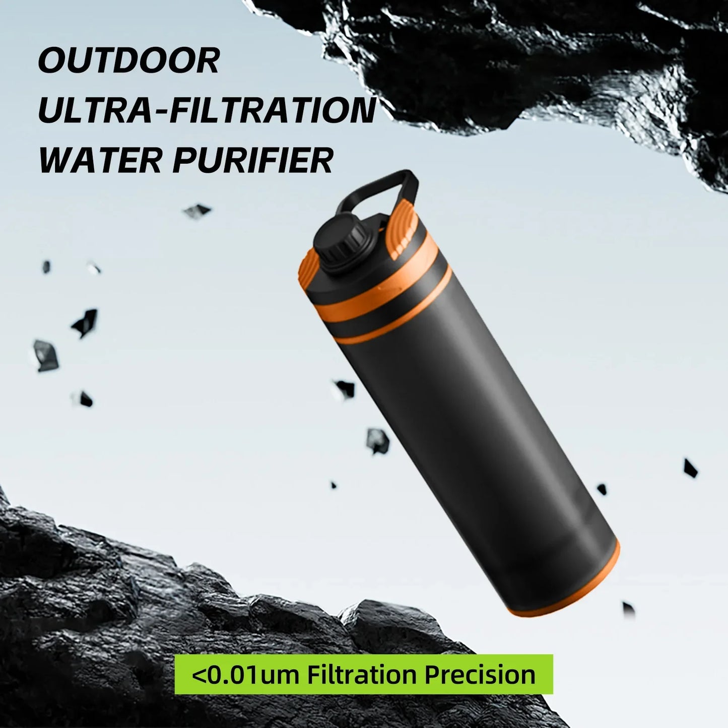 Gourde Filtrante GeoPress 24 Oz – Parfaite Pour Randonnée, Camping Et Survie