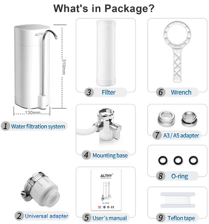 ALTHY – Filtre à Eau de Comptoir avec Ultrafiltration