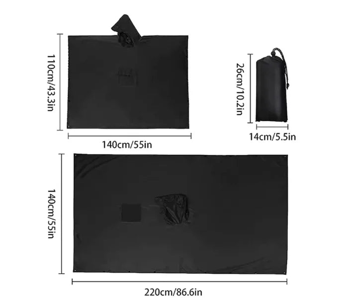 Poncho Militaire Imperméable 3 en 1 - Multifonction & Résistant
