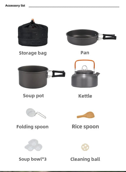 Batterie de Cuisine Outdoor 1 à 3 personnes
