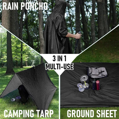 Poncho Militaire Imperméable 3 en 1 - Multifonction & Résistant