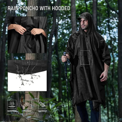 Poncho Militaire Imperméable 3 en 1 - Multifonction & Résistant