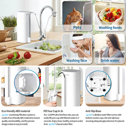 ALTHY – Filtre à Eau de Comptoir avec Ultrafiltration