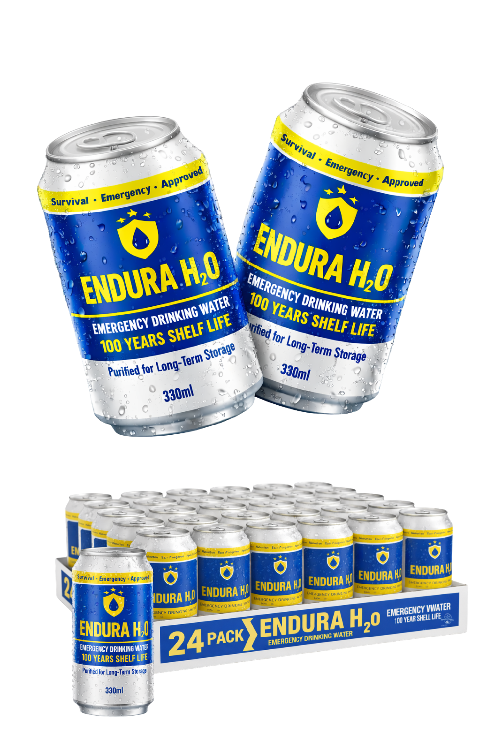 ENDURA H2O - Eau longue conservation (100 ans) - carton de 24 canettes