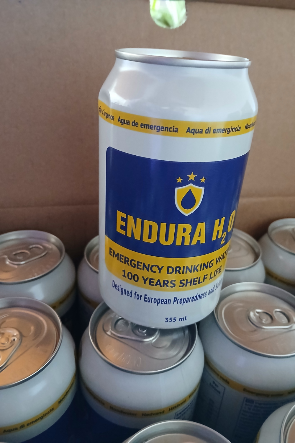 ENDURA H2O - Eau longue conservation (100 ans) - carton de 24 canettes