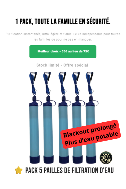 ⭐ Pack 5 pailles de filtration d'Eau